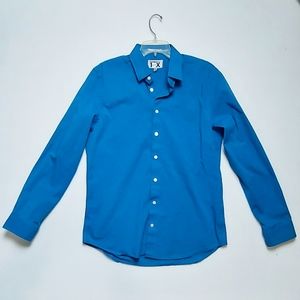 Express Men's Slim Fit Button Down, Cobalt Blue ' Large